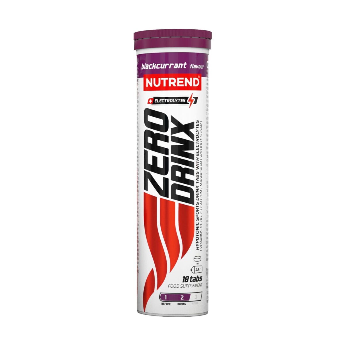 Харчова добавка мінерали в таблетках Nutrend Zerodrinx Tabs Гіпотонічний напій, зі смаком чорної смородини, 18 шт